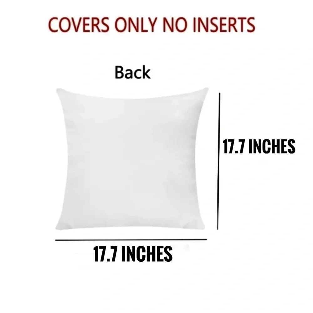 Cat Theme Pillow Cover Zippered Decorative Square Black White 17.7 in X 17.7 in